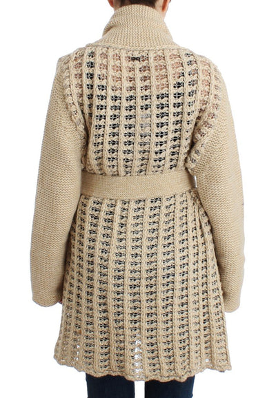 Beige cardigan heavy-weight sweater