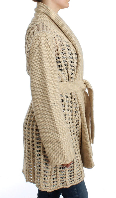 Beige cardigan heavy-weight sweater