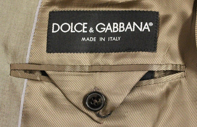 Beige Three Piece Cotton Silk MARTINI Suit