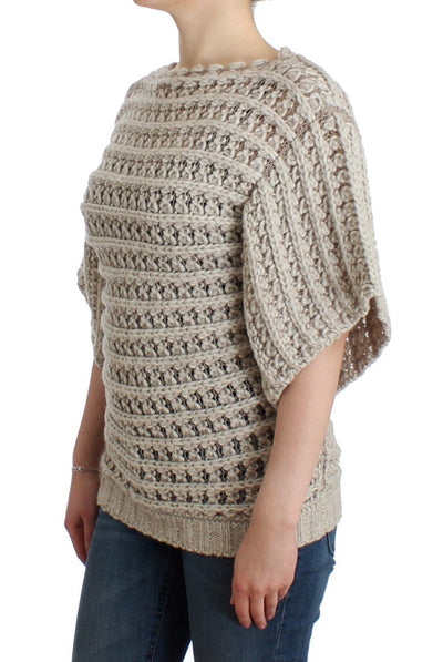 Beige short sleeved sweater