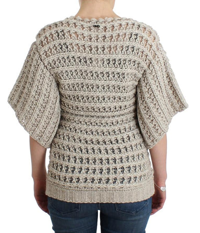 Beige short sleeved sweater