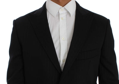 Black Striped Two Button Blazer Jacket