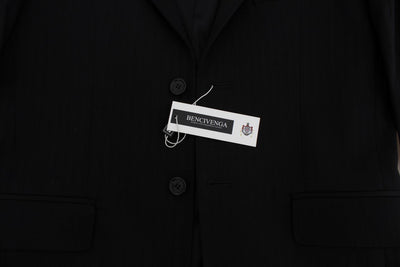Black Striped Two Button Blazer Jacket