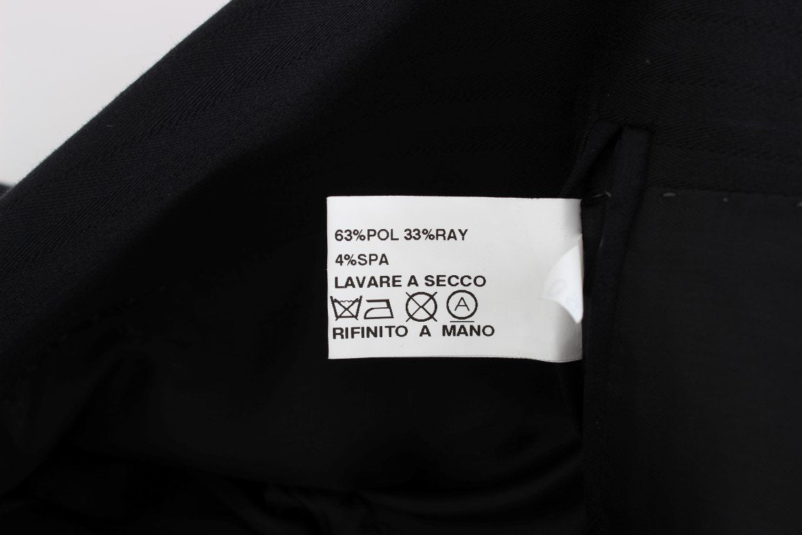 Black Striped Two Button Blazer Jacket