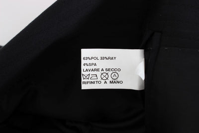 Black Striped Two Button Blazer Jacket