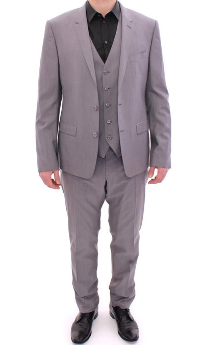 Gray Three Piece Wool Silk MARTINI Suit