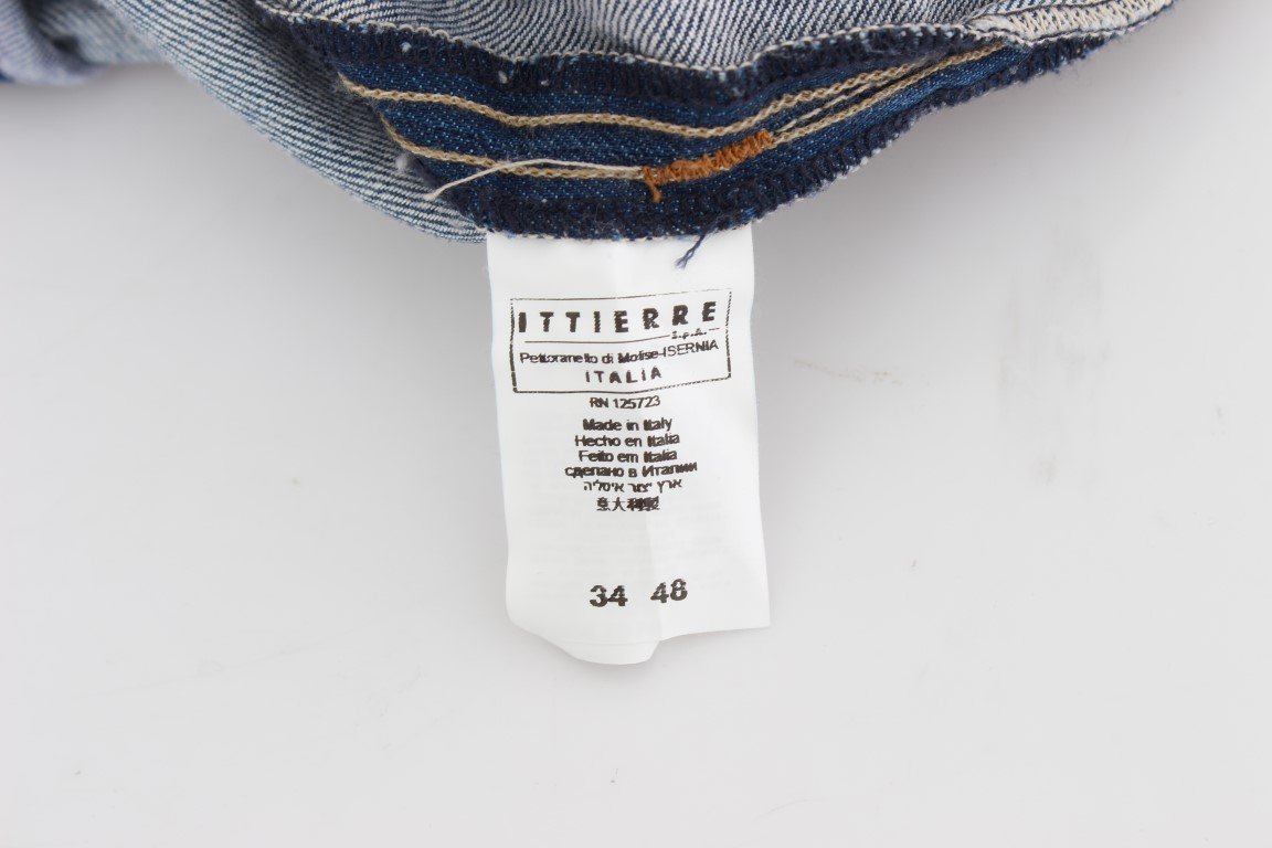 Blue Wash Torn Denim Cotton Regular Fit Jeans