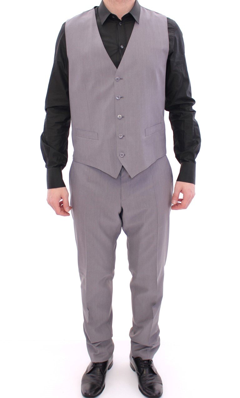 Gray Three Piece Wool Silk MARTINI Suit