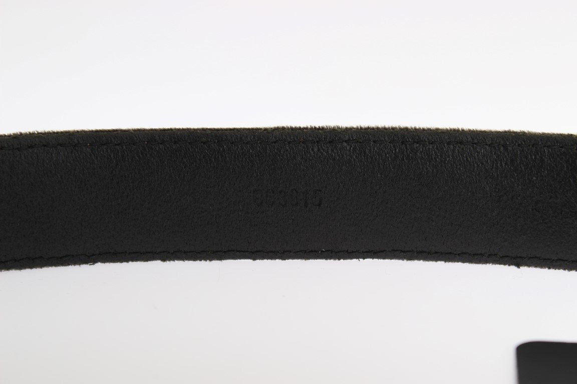 Brown Viscose Leather Gold Buckle Belt