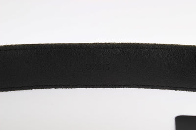 Brown Viscose Leather Gold Buckle Belt