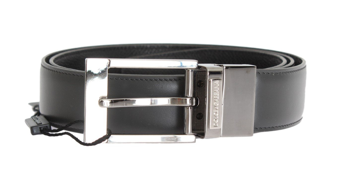 Black Leather Silver Buckle Belt
