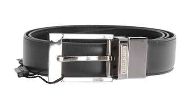Black Leather Silver Buckle Belt