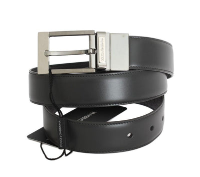 Black Leather Silver Buckle Belt