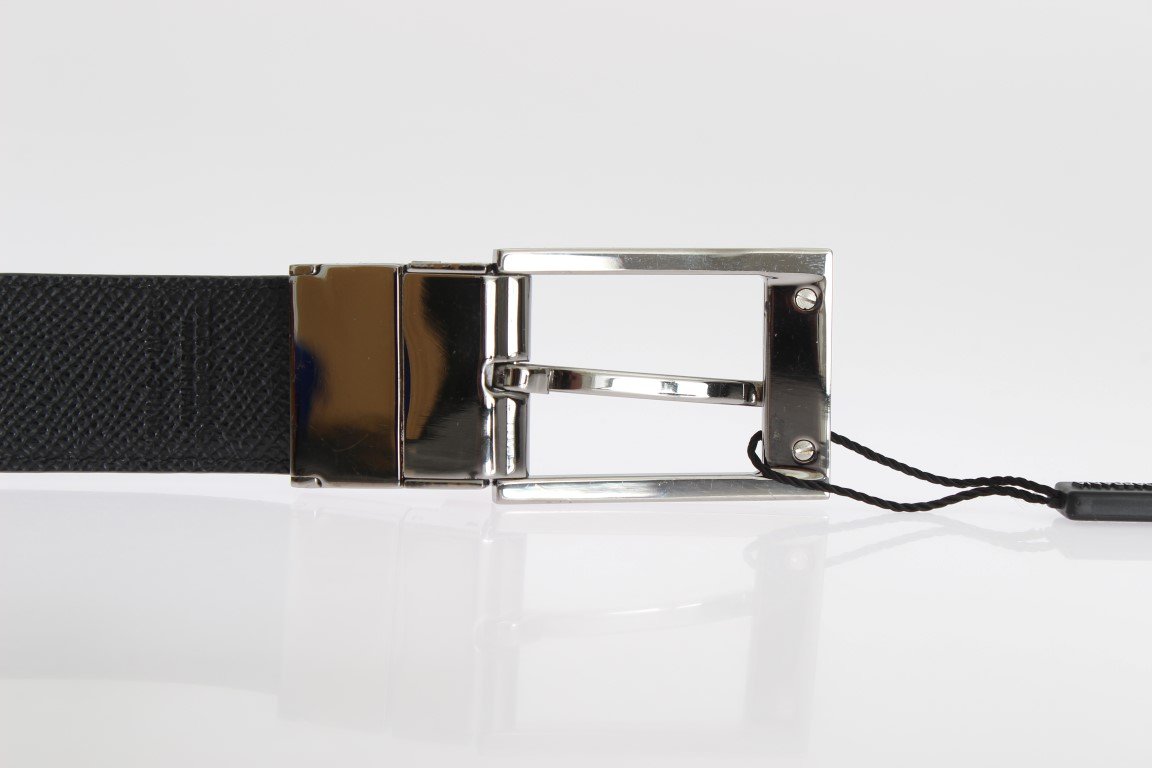 Black Leather Silver Buckle Belt