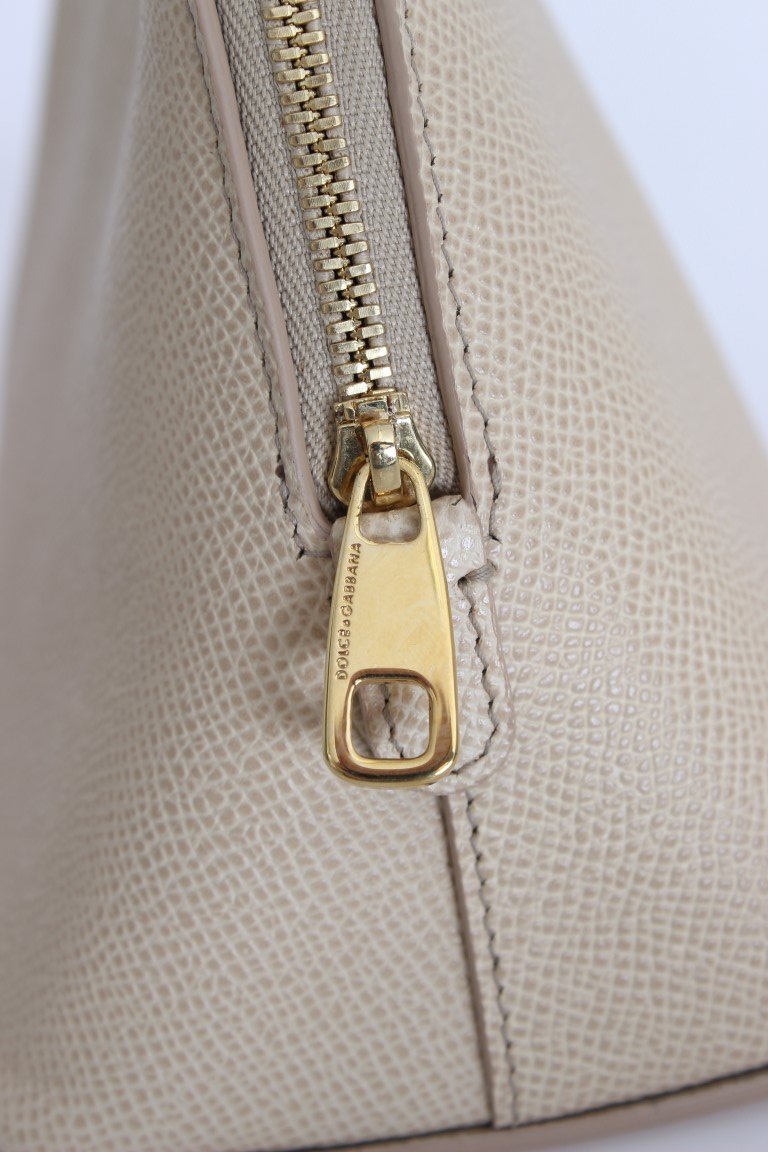 White Leather Cosmetic Toiletry Bag