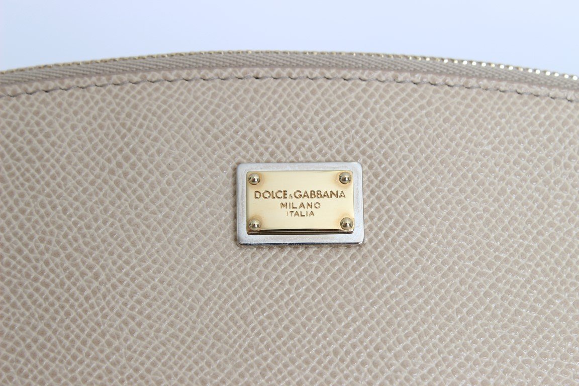White Leather Cosmetic Toiletry Bag