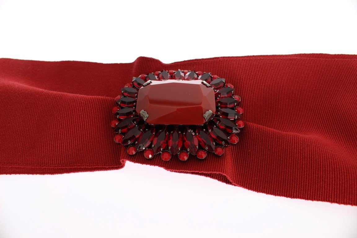 Red Crystal Brass Wide Waist Runway Belt