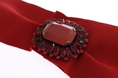 Red Crystal Brass Wide Waist Runway Belt