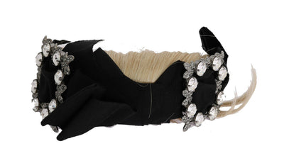 Black Crystal White Diadem Headband