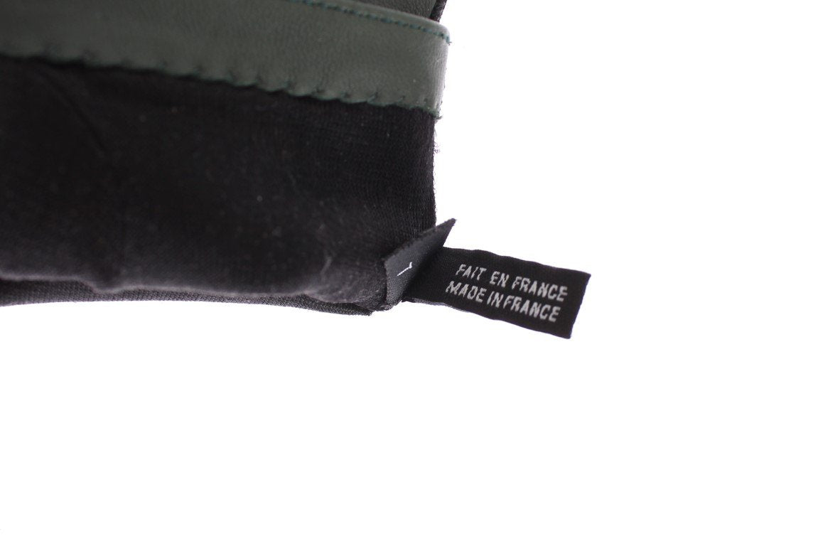 Green Leather Womens Hands Gloves