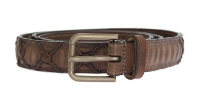 Brown Leather Gold Buckle Belt