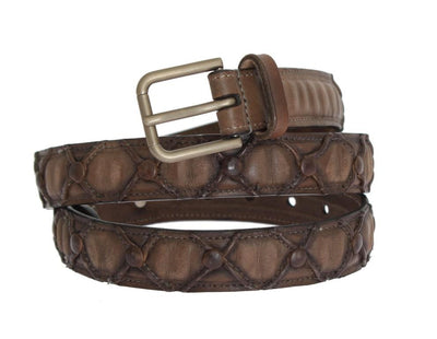 Brown Leather Gold Buckle Belt