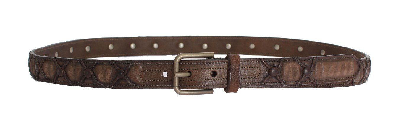 Brown Leather Gold Buckle Belt