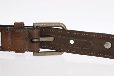 Brown Leather Gold Buckle Belt