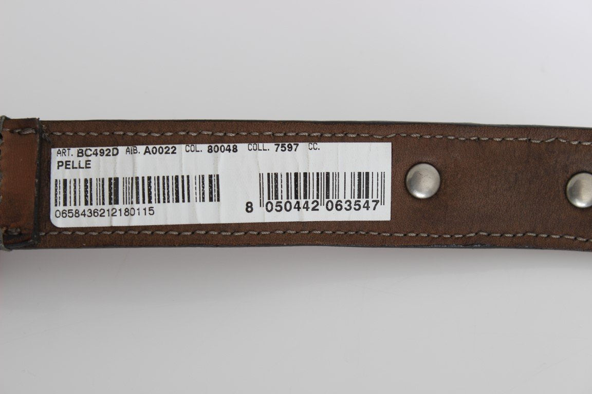 Brown Leather Gold Buckle Belt