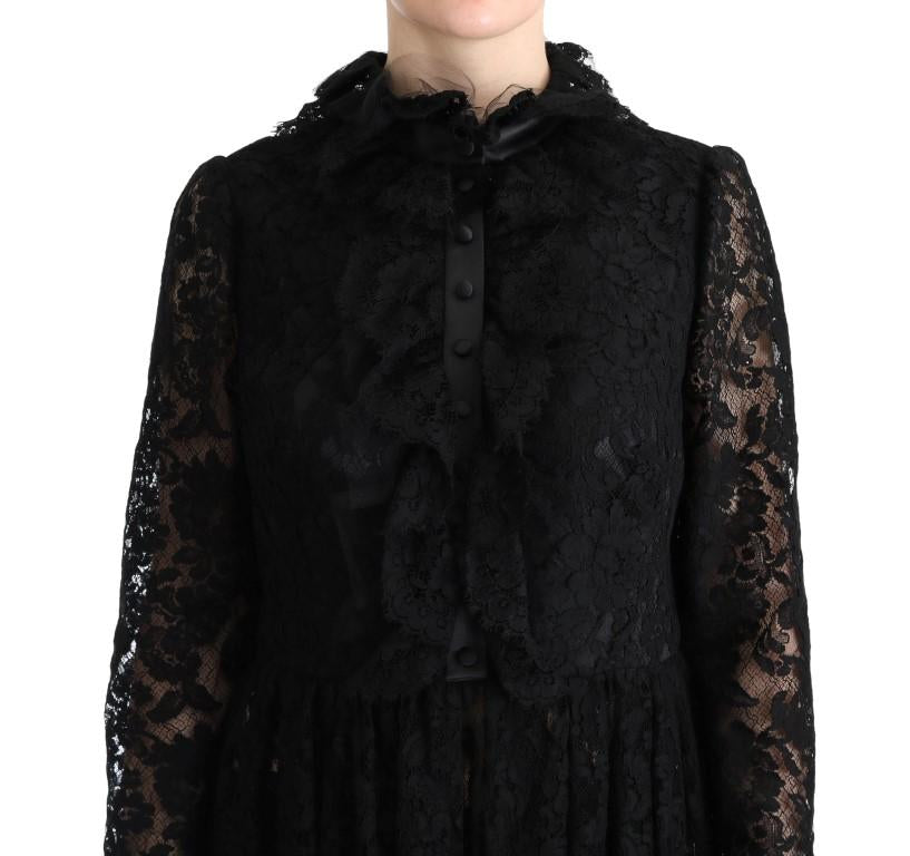 Black Floral Lace Maxi Dress