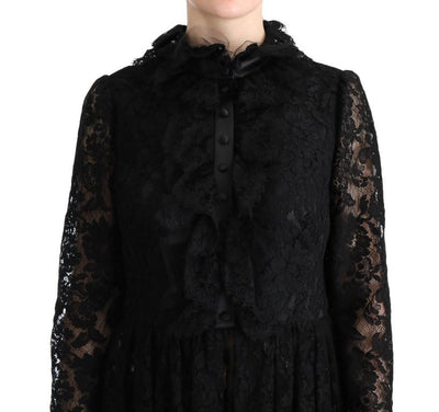 Black Floral Lace Maxi Dress