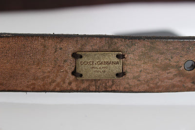 Brown Leather Gold Buckle Belt