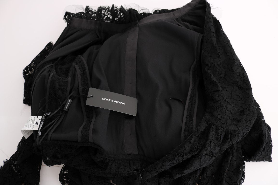 Black Floral Lace Maxi Dress