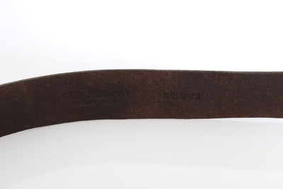 Brown Leather Gold Buckle Belt