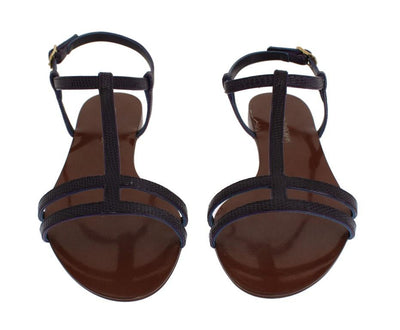 Purple Lizard Skin Leather Sandals