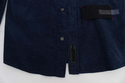 Blue Cotton Long Sleeve Slim Fit Manchester Shirt