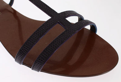 Purple Lizard Skin Leather Sandals
