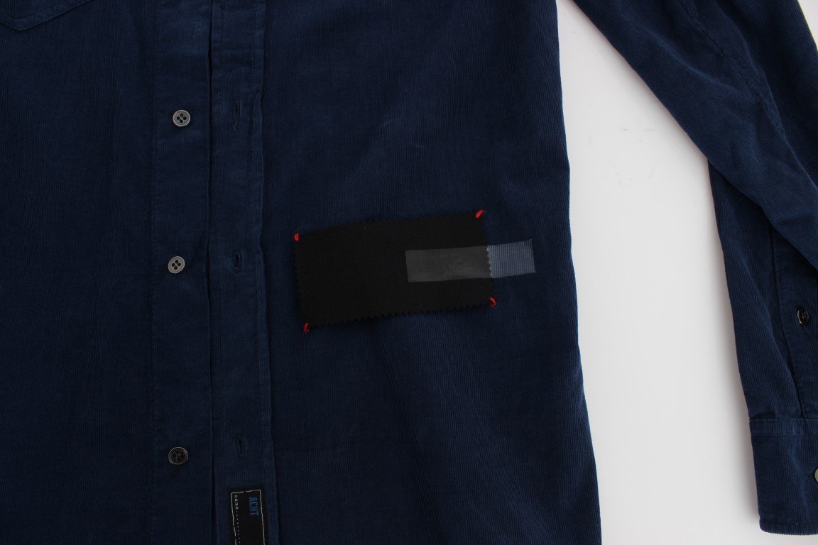 Blue Cotton Long Sleeve Slim Fit Manchester Shirt