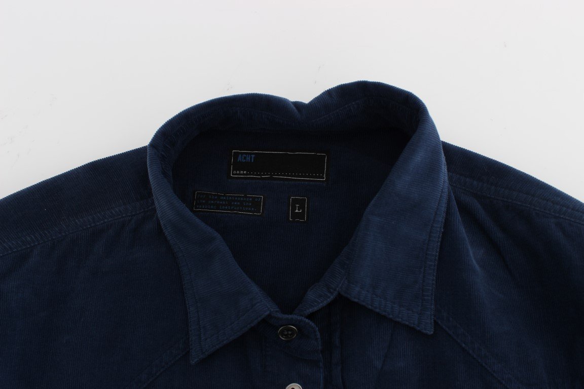 Blue Cotton Long Sleeve Slim Fit Manchester Shirt