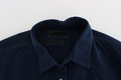 Blue Cotton Long Sleeve Slim Fit Manchester Shirt