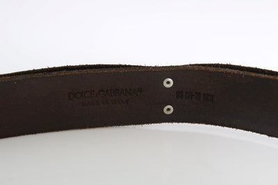 Brown Leather Gray Buckle Belt