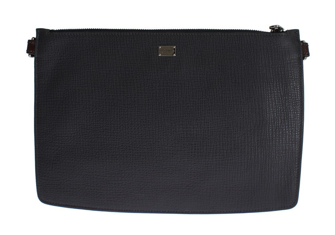 Gray Brown Leather Studded Wristlet Bag Organizer