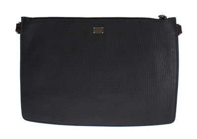 Gray Brown Leather Studded Wristlet Bag Organizer