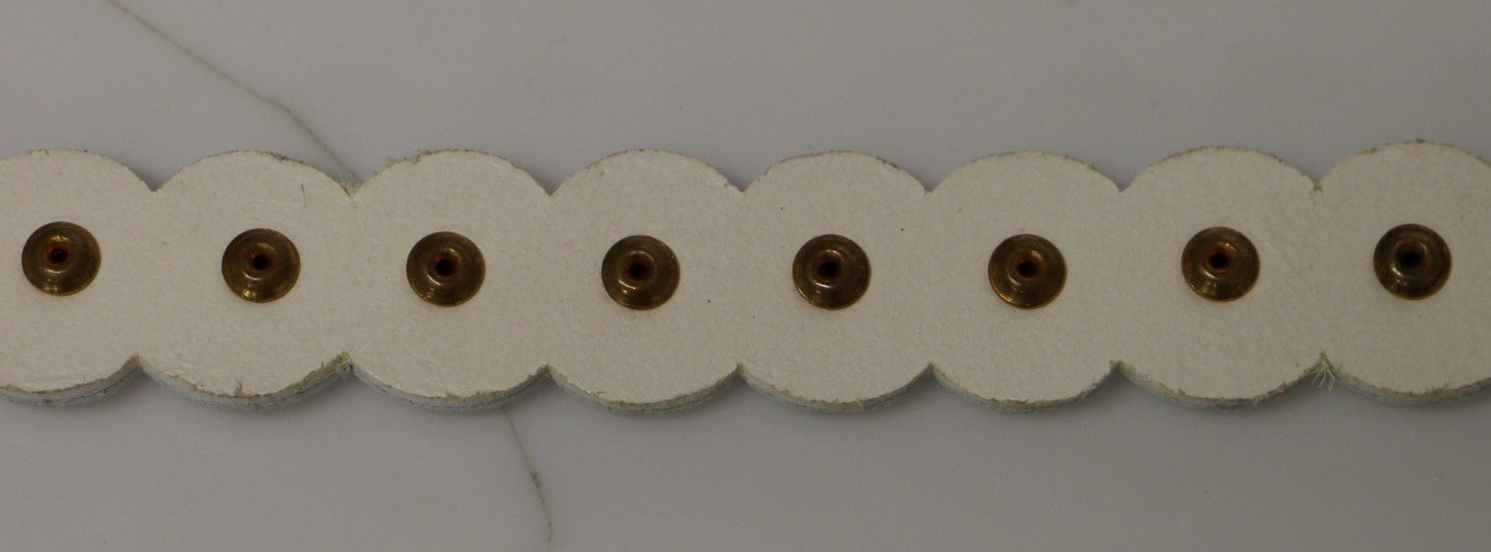 White Leather Crystal Logo Belt