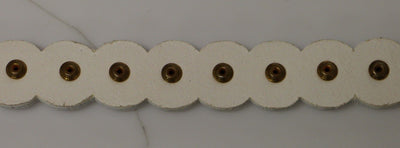 White Leather Crystal Logo Belt
