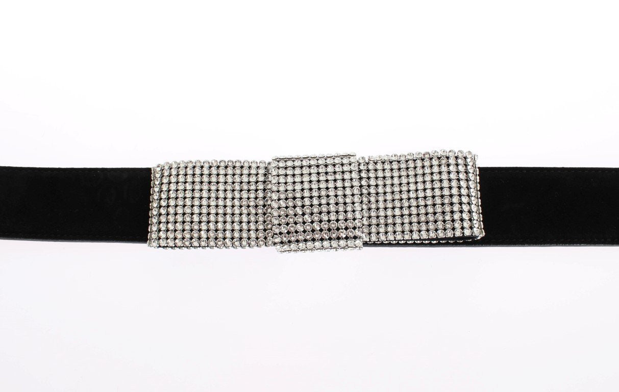 Black Suede Swarovski Crystal Waist Belt