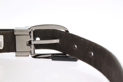 Brown Leather Silver Buckle Belt