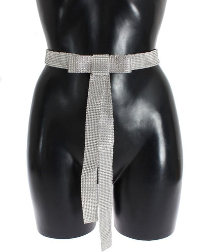 Green Silk Clear Real Crystal Waist Belt