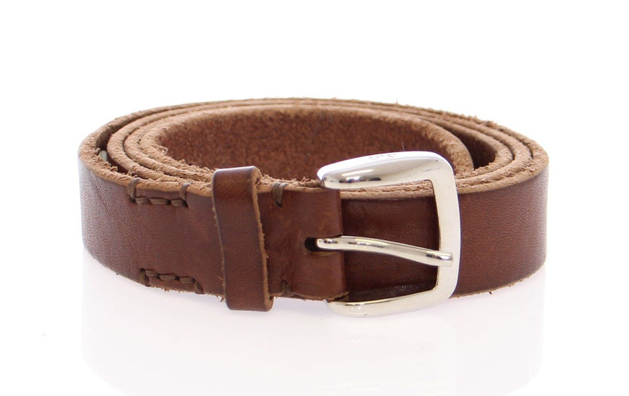 Brown Leather Logo Belt