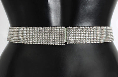 Green Silk Clear Real Crystal Waist Belt